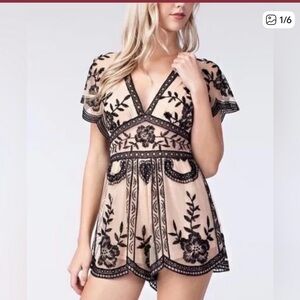 Romper | Black & Nude | Honey Punch